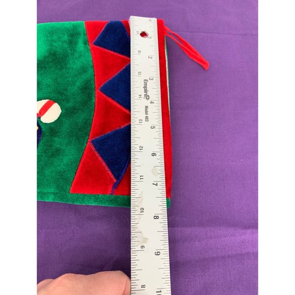 Felted Vintage Christmas stocking handmade Santa Climbing into Chimney - Picture 6 of 12